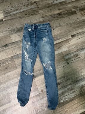 American Eagle Outfitters Distressed Blue Skinny Jeggings